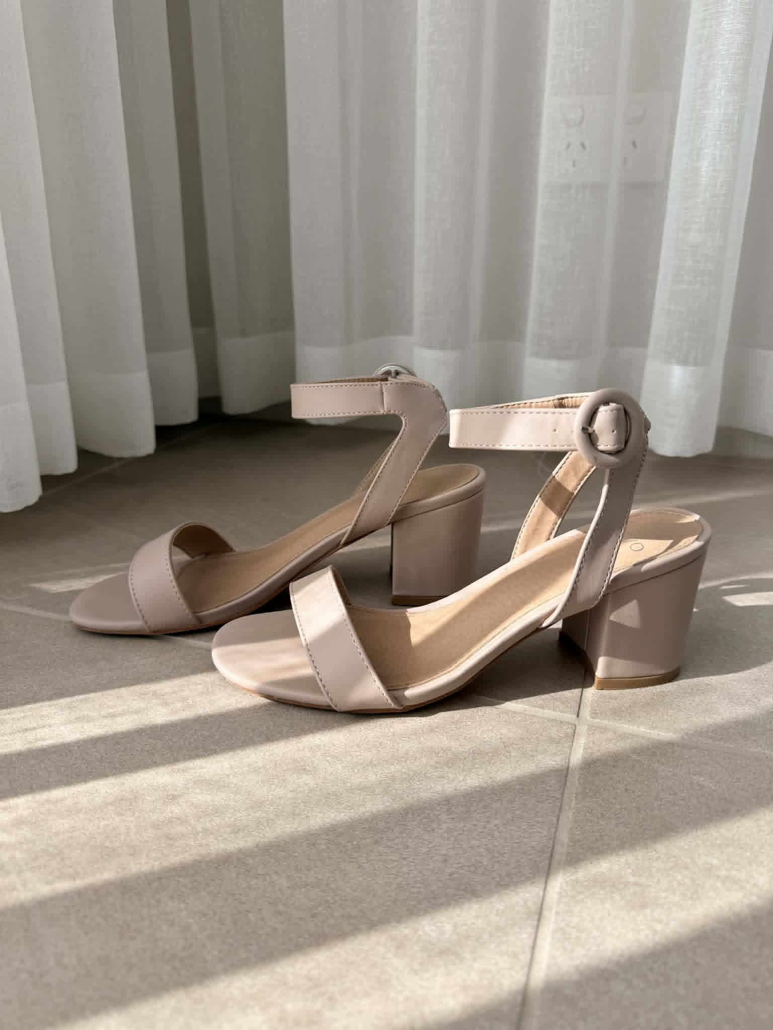 Nude Block Heels | Barely-There Feel